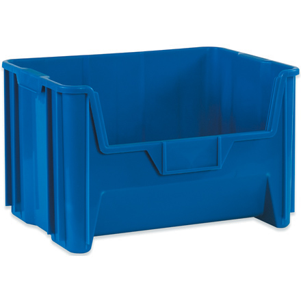 19 <span class='fraction'>7/8</span> x 15 <span class='fraction'>1/4</span> x 12 <span class='fraction'>7/16</span>" Blue Giant Stackable Bins