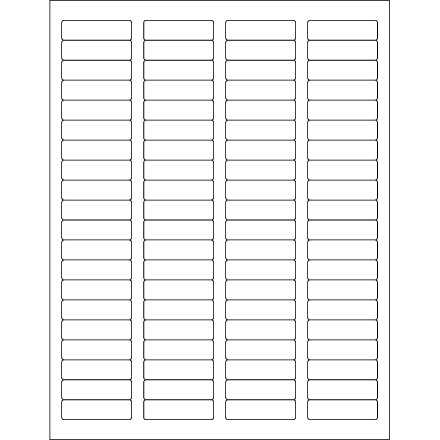 1 <span class='fraction'>3/4</span> x 1/2" White Rectangle Laser Labels - 10 Sheet Pack