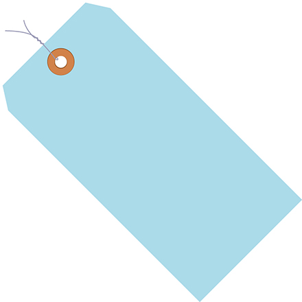 6 <span class='fraction'>1/4</span> x 3 <span class='fraction'>1/8</span>" Light Blue 13 Pt. Shipping Tags - Pre-Wired